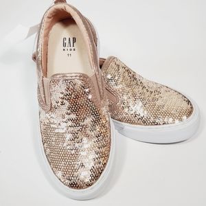 Gap Kids Girls 11 Rose Gold Pink  Slip on Sneakers